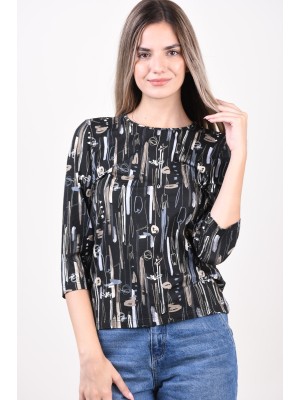 Bluza Dama Sunday 6873 Black/Brown/White